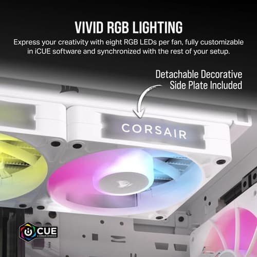 Corsair iCUE Link RX120 RGB 120mm PWM White Cabinet Fan (Triple Pack)